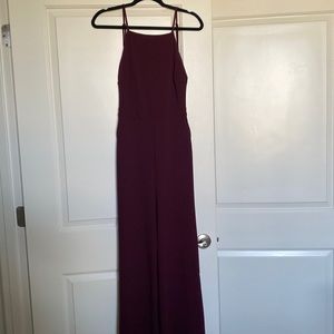 Maroon backless romper/pant suit
